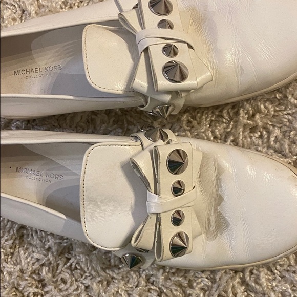 Michael Kors Collection White Loafers with Studded Bow size 9 - Picture 5 of 6